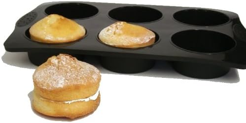 **SPECIAL OFFER** WellBake JUMBO Extra Large Muffin/Pie Tray - 6 Cup. Superior Quality Nonstick Silicone Bakeware + 10 Year Guarantee. Super Size Muffins + Cupcakes