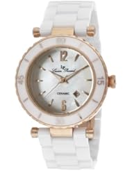 Lucien Piccard Womens LP-10222-WWRA La Tournette White Mother-Of-Pearl Dial Ceramic Watch