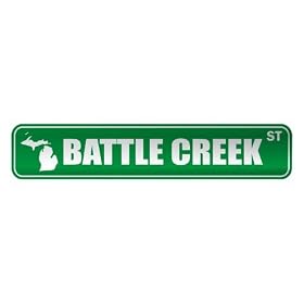 " BATTLE CREEK ST " STREET SIGN USA CITY MICHIGAN