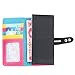 Small Women's Bi-fold Long Purse Button Clutch Wallet with Card Slotss (Black)