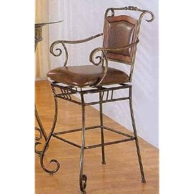 Padded Metal Bar Stool Pair 