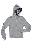 Judy Blue Grey Multicolor Buffalo Check Girls Zip Hoodie