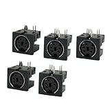 uxcell Din S JackDVD コネクタ　PCB 金属　プラスチック製　ブラック　シルバートーン　1.4 x 1.2 x 1.2cm