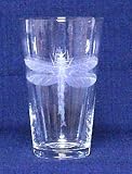 Individually Hand Etched Dragonfly Tumbler Glass 7"H Set / 4