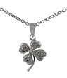Sterling Silver Four Leaf Clover CZ Necklace with Chain