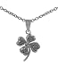 Sterling Silver Four Leaf Clover CZ Necklace with Chain