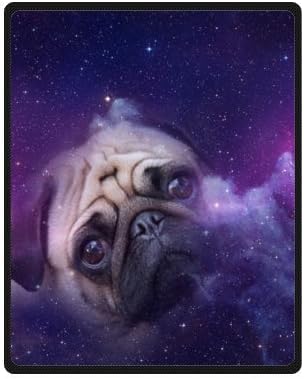 40" x 50" (Small) - Treasure Design Discount Pug Galaxy On Blanket