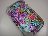 PURPLE & BLUE FLOWERS Hard Plastic Rubber Feel Design Case for Blackberry B ....