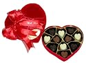 11pc Handmade Solid Belgian Chocolate Hearts In Red Velvet Heart