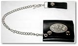 CBGB Classic Chrome Logo Biker Style Leather Chain Wallet