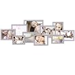 ADECO PF0204 10-opening Wooden Silver Collage Picture Photo Frame - Wall Art , Holds Different Size Photos