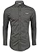 TAM WARE Mens Inner Plaid Oxford Cotton Button Down Dress Shirts TWNEL565S-318S-CHARCOAL-US L