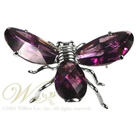 STUDIO 925: *AMETHYST CZ JEWEL BUMBLE BEE PIN* by Willow Company