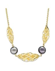 Tahitian Black Pearl Necklace in 14K Yellow Gold (8-9mm)