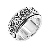 Sterling Silver Celtic Knot Pentacle Spin Ring (Size 4,5,6,7,8,9,10,11,12,13,14,15)