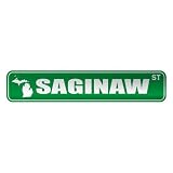  SAGINAW ST  STREET SIGN USA CITY MICHIGAN