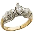Two Tone Gold Diamond Engagement Ring (Center stone is not inlcuded)