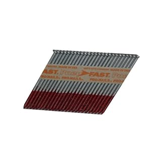 Pneu-Fast BD12DXRHG 3-1 4-by-0.120-Inch Tri-Coat Galvanized Ring Framing Nail for 28-Degree Framing... by 
