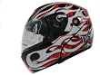 White/red/black Flame Modular Full Face Flip up Motorcycle Stree Bike Helmet ~M