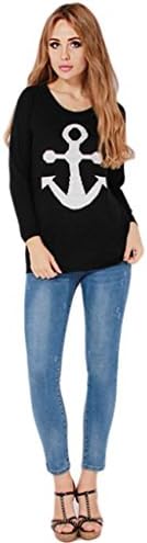 GAOKE Anchor Pattern Winter Pullover Sweater Casual Tops Kintwear Outwear L
