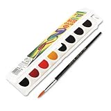Crayola - Watercolors with Brush & Refillable Oval Pans, 16 Assorted Colors, 16 per Set