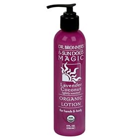 Dr. Bronner's & Sun Dog's Magic Organic Lotion for Hands & Body, Lavender Coconut, 8-Ounce Pump Bottles (Pack of 2)
