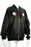 ドクロ×炎モチーフ スカジャン[CODE:0090520] ブラック FREE