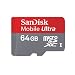 SanDisk 64GB Mobile Ultra MicroSDXC Class 10 UHS-1 30MB/s Memory Card with SD Adapter - Retail Packaging with Komputerbay SDXC USB Reader