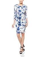 The Jersey Dress Company Vestido 3301 (Blanco / Azul)