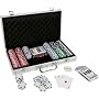 CQ Poker Set 300 Chips 2x Card Decks, Dice, Dealer Button inc. Aluminium Carry Case
