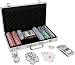 CQ Poker Set 300 Chips 2x Card Decks, Dice, Dealer Button inc. Aluminium Carry Case