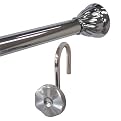 Shower Curtain Rippled Rod and Hook Set - Chrome