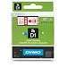 DYMO Labeling Tape, D1, Split Back, Adhesive, Easy Peel, 1/2"x23', Red Print  on Clear Tape