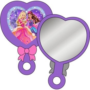 41HBZ74vuIL Barbie And The Diamond Castle Party Heart Shaped Mirror 4 Pk