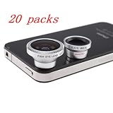 (20 Packs) 3 in 1 Camera Lens Kit for Apple iPhone 4 4S iPad (Fish Eye Lens, Wide Angle + Micro Lens)