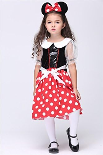 YiCos Baby Girls' Minnie Party Costume Fancy Dress Up With Bowknot (Size XL(50-54in))