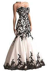 Sexy Strapless Mermaid Natural   Waistline Applique Lace Tulle  Dress