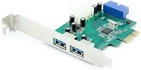 YUEYOU Super Speed PCI-E USB 3.0 Adapter 2 Port Express Card with 2 Internal USB 3.0 Ports 4-Pin Power Connector and 19-Pin Connector