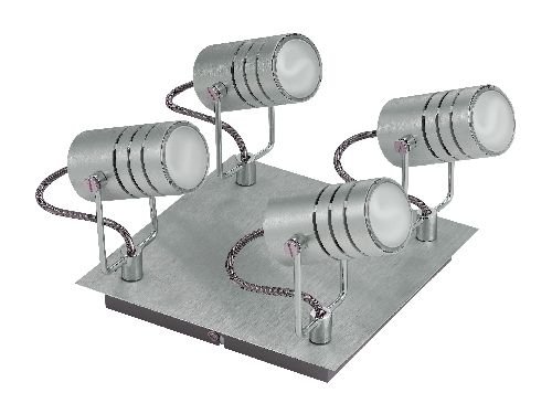 Oriva 49234 Spotlight, H 17 cm, B 22 cm, 4 x GU10, Aluminium Preisvergleich