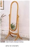 Oak Finish Wood Frame Cheval Mirror