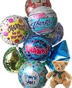 Floral 12 Mylar Balloon Bouquet with Bear, Thank You
