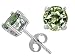 2.50 cttw Created 7mm Green Sapphire Earring Studs - 14kt White Gold