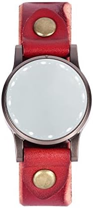 RANG Jewelry Mirror Smartwatch for Location Transmitting,finding Phone,selfie,games- Vintage Strap, Burgundy