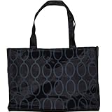 カーターズ（Carter's）ブラックチェーン柄ナイロン製マザーズバッグ(内側ショッキングピンク)出産祝いギフトプレゼント,黒ダイパーバッグ,トートバッグ,,【並行輸入】