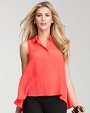 bebe Sleeveless Hi-Lo Convertible Blouse
