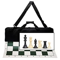 Wood Expressions Tournament Chess Set with Canvas Bag - 3 3/4 King - Double Weighted Chessmen