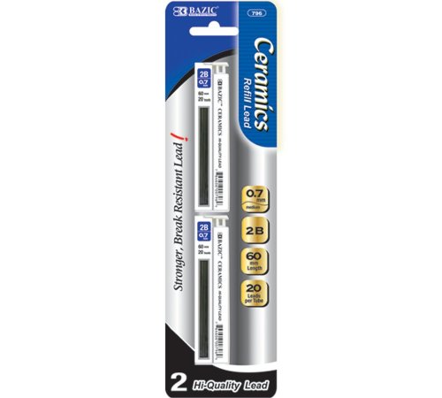 Bazic Ceramics Hi-Quality Mechanical Pencil Lead, 0.7 mm, 20 Count, 2 per Pack (Case of 288)