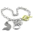 Brass Rhodium Necklace with Clear CZ - 16'' long
