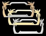 Palm Tree License Plate Frame - Gold/Silver