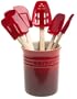 Le Creuset 7-Piece Spatula Set with Crock, Red